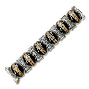 Konstantino 18kt Gold Inlay and Onyx Link Bracelet